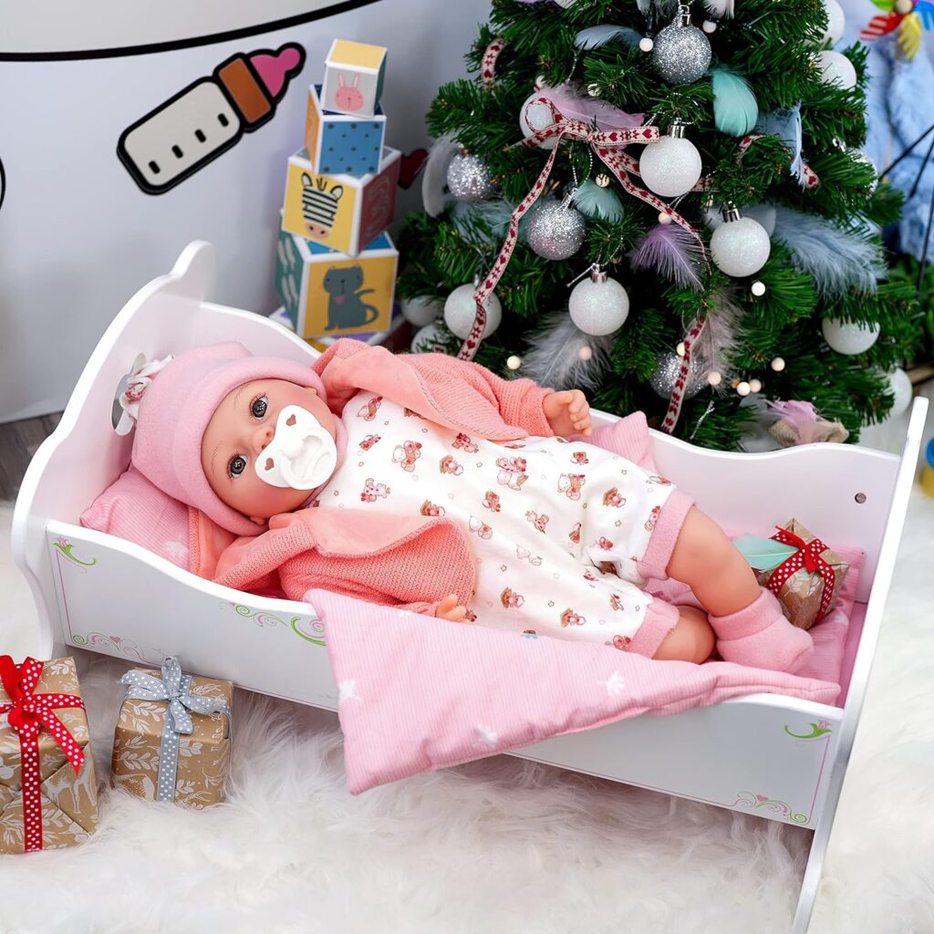Bibi Doll - 18 Lifelike Large Size Soft Bodied Baby Doll Girls Boys Toy Dolly With Sounds and Comforter (Peach)