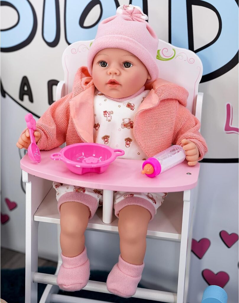 Bibi Doll - 18 Lifelike Large Size Soft Bodied Baby Doll Girls Boys Toy Dolly With Sounds and Comforter (Peach)
