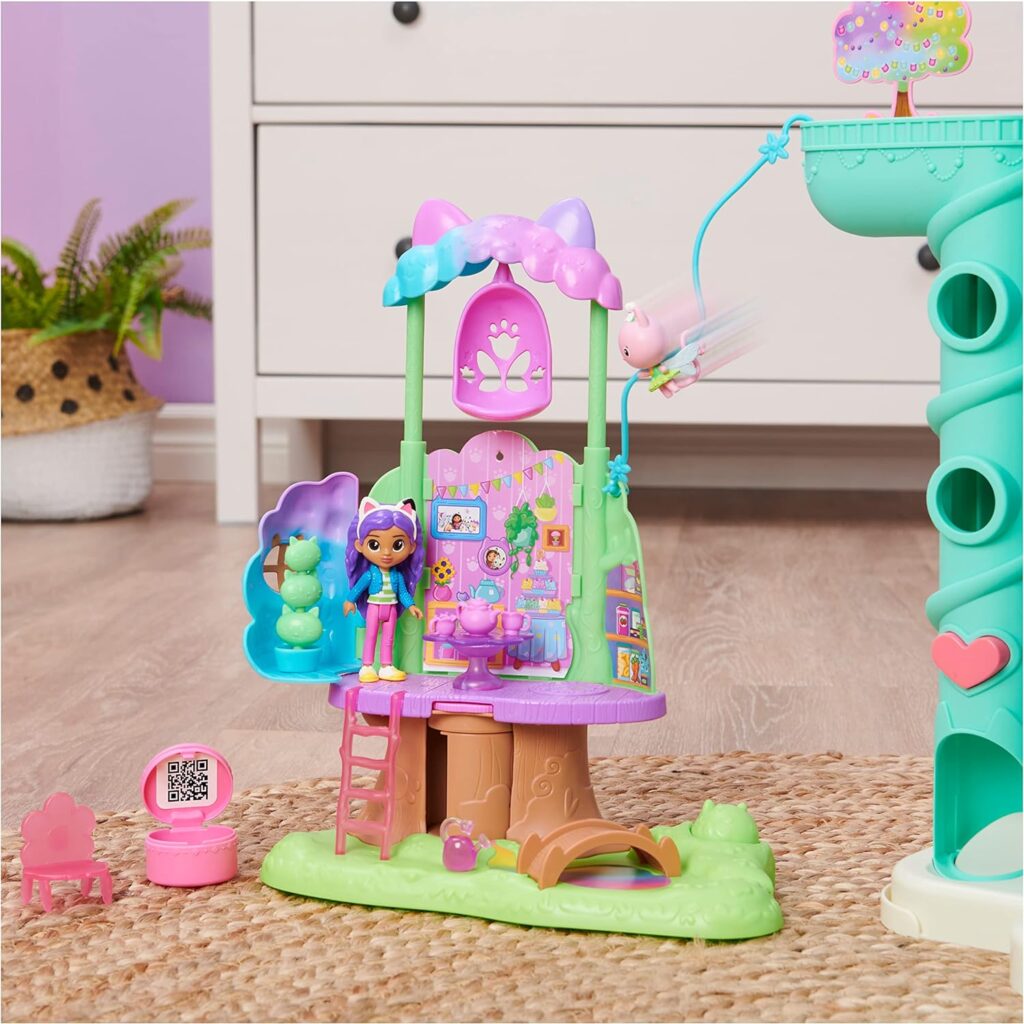 Gabby’s Dollhouse, Transforming Garden Treehouse Playset with Lights, 2 Figures, 5 Accessories, 1 Delivery, 3 Furniture, Kids’ Toys for Ages 3 and above