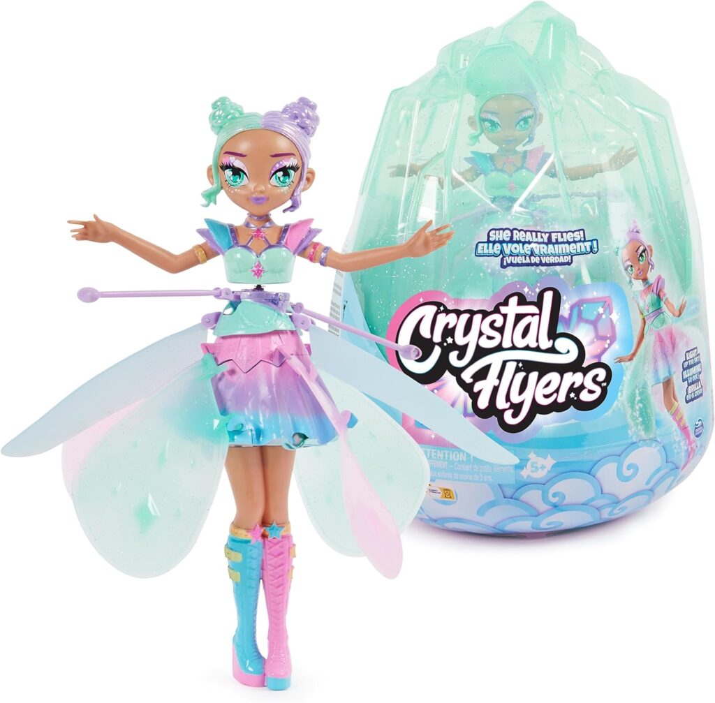HATCHIMALS Crystal Flyers, Pastel Kawaii Doll Magical Flying Toy with Lights (Packaging May Vary), Kids’ Toys for Girls and Boys Aged 5 and up