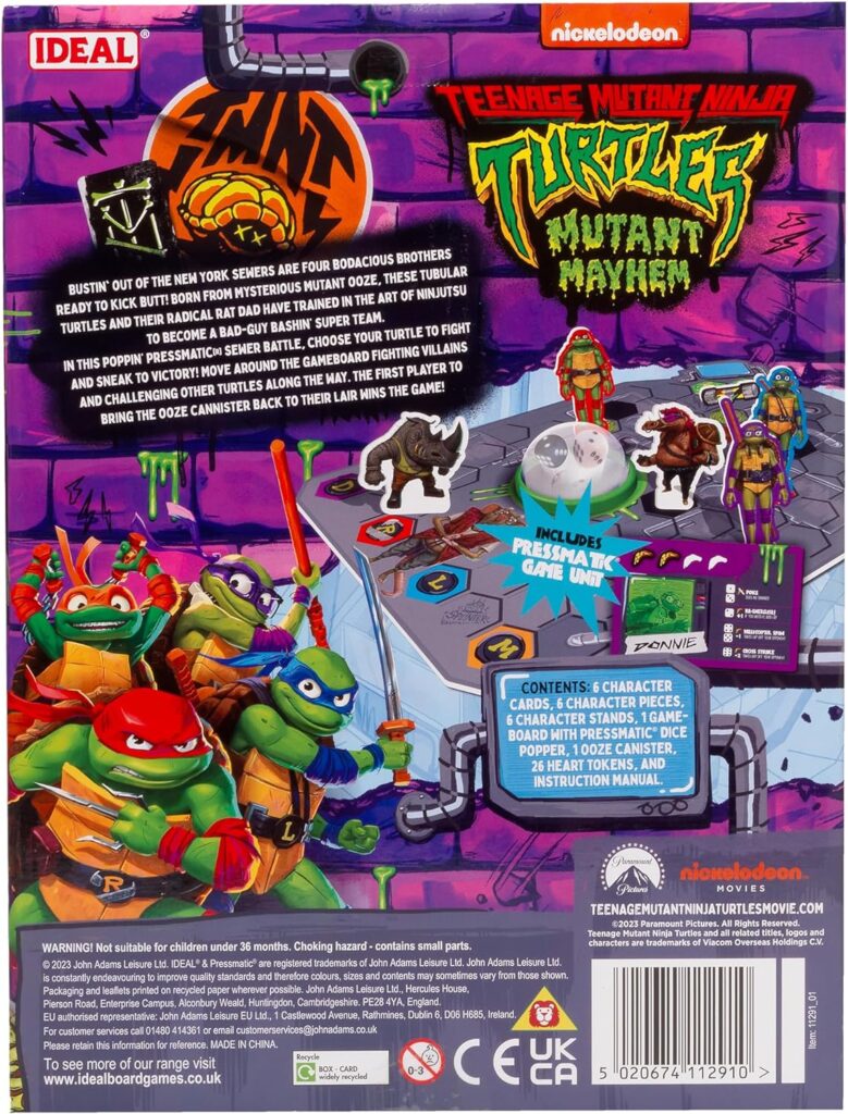 IDEAL | Teenage Mutant Ninja Turtles: Sewer Battle Pressmatic Game | Family Games | For 2-7 Players | Ages 4+