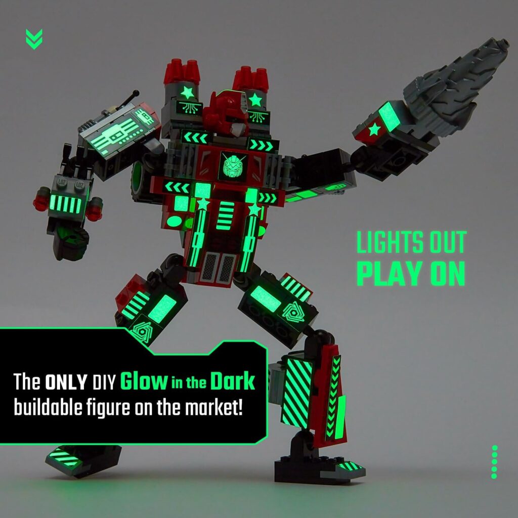 Jitterygit Mech Robot Super Hero Action Figure Xmas Gift Toy Set, Best STEM Building Creative Bricks For Birthday Space Army Warrior For Kids Boys Girls 6 7 8 9 10 Year Old