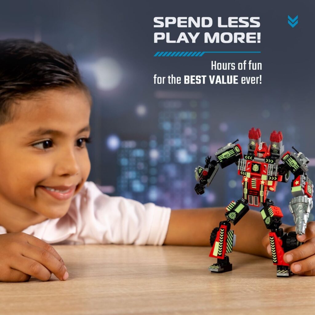 Jitterygit Mech Robot Super Hero Action Figure Xmas Gift Toy Set, Best STEM Building Creative Bricks For Birthday Space Army Warrior For Kids Boys Girls 6 7 8 9 10 Year Old