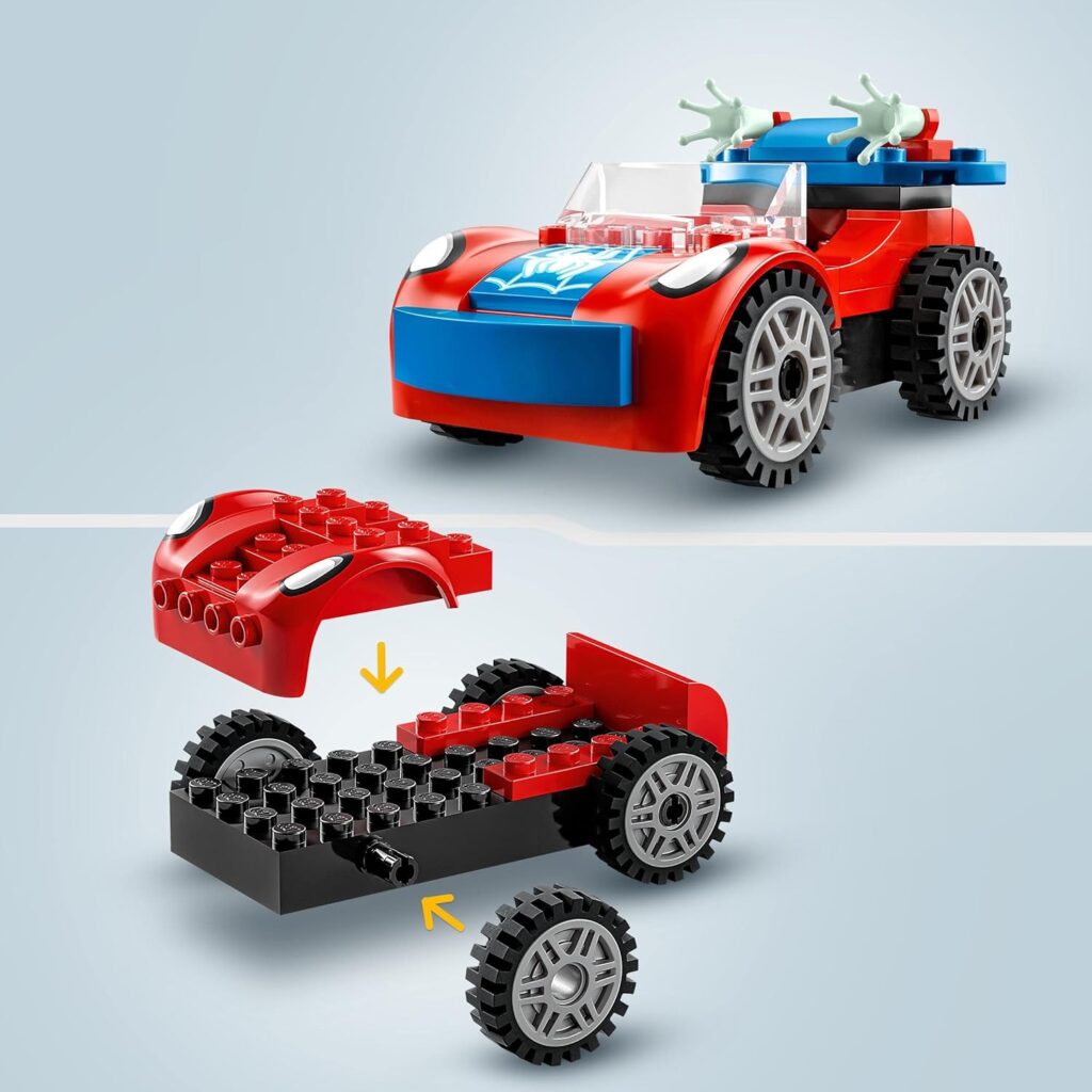 LEGO 10789 Marvel Spider-Mans Car and Doc Ock Set, Spidey and His Amazing Friends Buildable Toy for Kids 4 Plus Years Old with Glow in the Dark Pieces