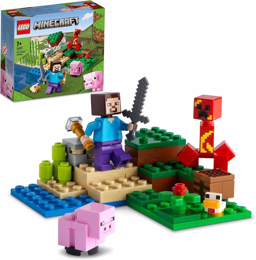 LEGO 21177 Minecraft The Creeper Ambush Building Toy With Steve, Baby Pig  Chicken Figures, Gift Kids, Boys And Girls Age 7 Plus Years Old