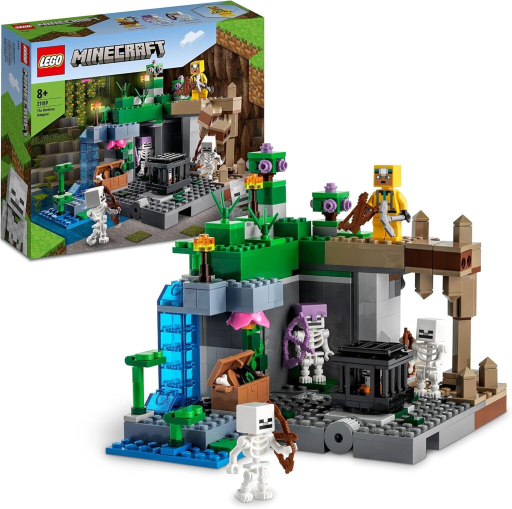LEGO 21189 Minecraft The Skeleton Dungeon Set, Construction Toy for Kids with Caves, Mobs and Figures with Crossbow Accessories LEGO 21189 Minecraft The Skeleton Dungeon Set, Construction Toy for Kids with Caves, Mobs and Figures with Crossbow Accessories
