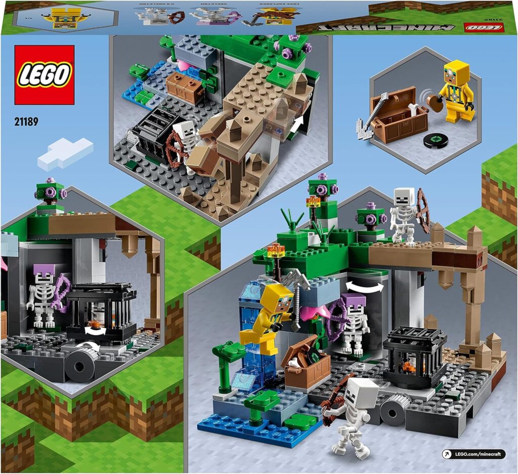 LEGO 21189 Minecraft The Skeleton Dungeon Set, Construction Toy for Kids with Caves, Mobs and Figures with Crossbow Accessories LEGO 21189 Minecraft The Skeleton Dungeon Set, Construction Toy for Kids with Caves, Mobs and Figures with Crossbow Accessories