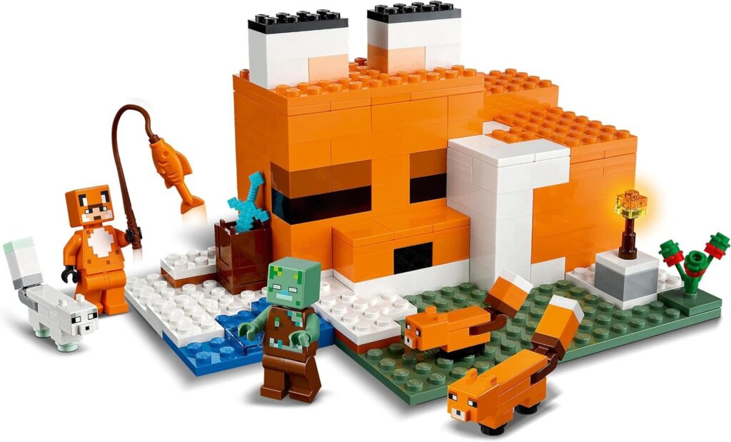 LEGO 21241 Minecraft The Bee Cottage Construction Toy with Buildable House, Farm, Baby Zombie and Animal Figures, Birthday Gift Idea for Boys and Girls