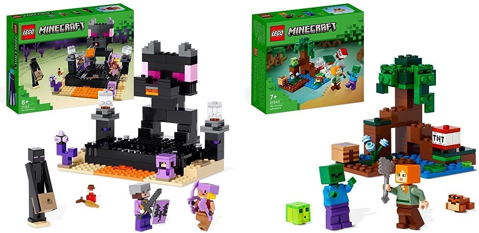 LEGO 21242 Minecraft The End Arena, Player-vs-Player Battle Playset, Action Toys for Kids, Boys  Girls 8 Plus Years Old, with Lava, Ender Dragon and Enderman Figures