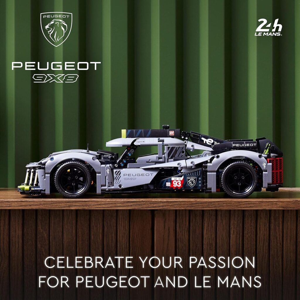 LEGO 42156 Technic PEUGEOT 9X8 24H Le Mans Hybrid Hypercar, Race Car Model Kit For Adults to Build, Christmas Activity, Gifts for Men, Women, Him or Her, 1:10 Scale, Collectible Advanced Set
