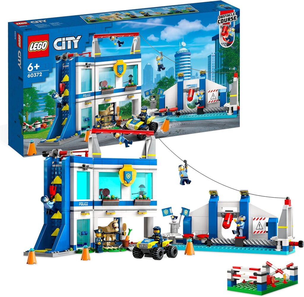 LEGO 60372 City Police Training Academy Station Playset, Christmas Treat, Gifts for Kids, Boys  Girls Aged 6 Plus with Obstacle Course, Horse Figure, Quad Bike Toy and 6 Officer Minifigures