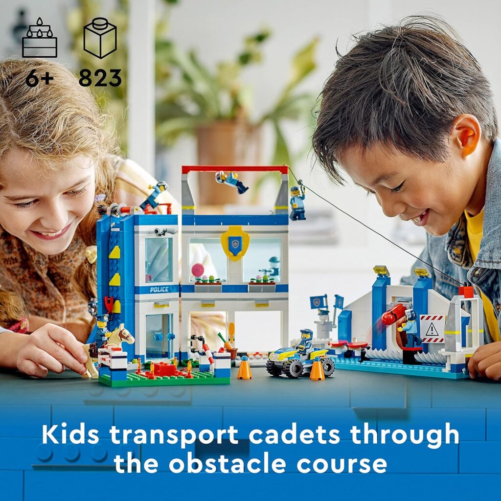 LEGO 60372 City Police Training Academy Station Playset, Christmas Treat, Gifts for Kids, Boys  Girls Aged 6 Plus with Obstacle Course, Horse Figure, Quad Bike Toy and 6 Officer Minifigures