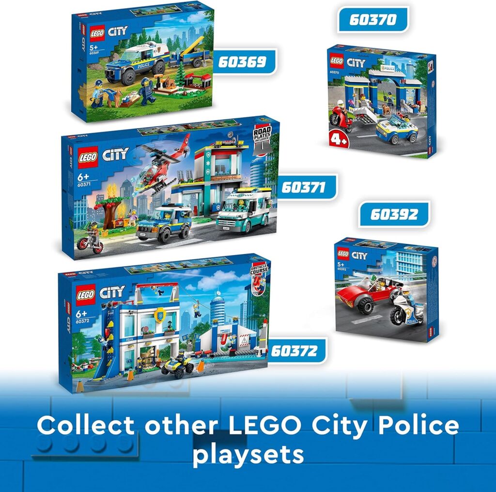 LEGO 60372 City Police Training Academy Station Playset, Christmas Treat, Gifts for Kids, Boys  Girls Aged 6 Plus with Obstacle Course, Horse Figure, Quad Bike Toy and 6 Officer Minifigures