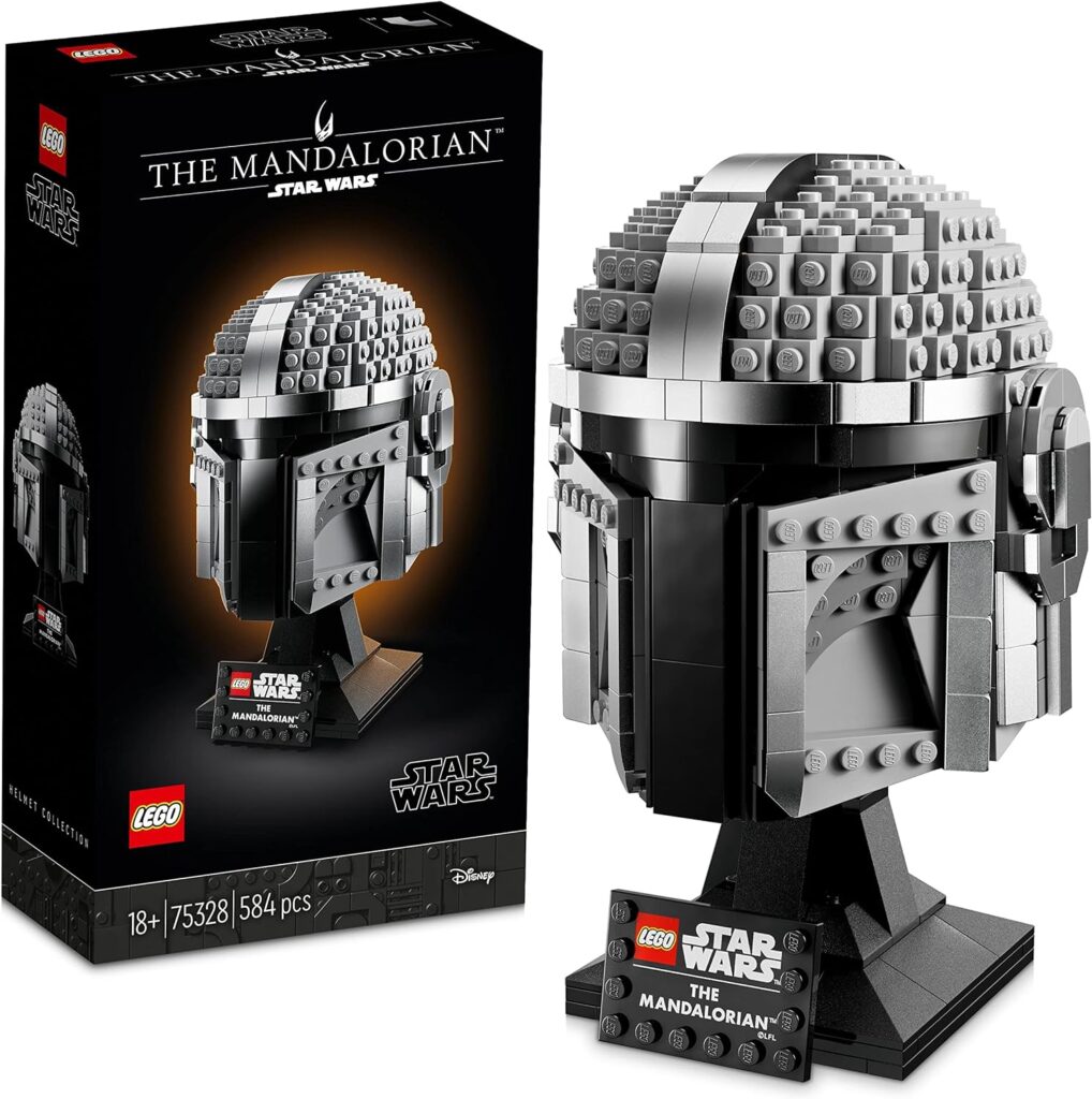 LEGO 75328 Star Wars The Mandalorian Helmet Buildable Model Kit, Display Collectible Decoration Set for Adults, Men, Women, Mum, Dad, Collectible Gift Idea