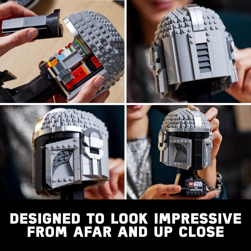 LEGO 75328 Star Wars The Mandalorian Helmet Buildable Model Kit, Display Collectible Decoration Set for Adults, Men, Women, Mum, Dad, Collectible Gift Idea
