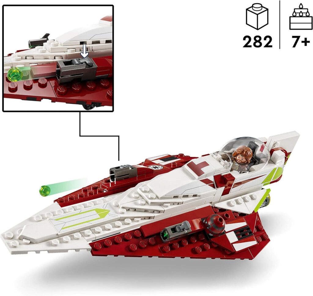 LEGO 75333 Star Wars Obi-Wan Kenobi’s Jedi Starfighter, Buildable Toy with Taun We Minifigure, Droid Figure and Lightsaber, Attack of the Clones Set LEGO 75333 Star Wars Obi-Wan Kenobi’s Jedi Starfighter, Buildable Toy with Taun We Minifigure, Droid Figure and Lightsaber, Attack of the Clones Set