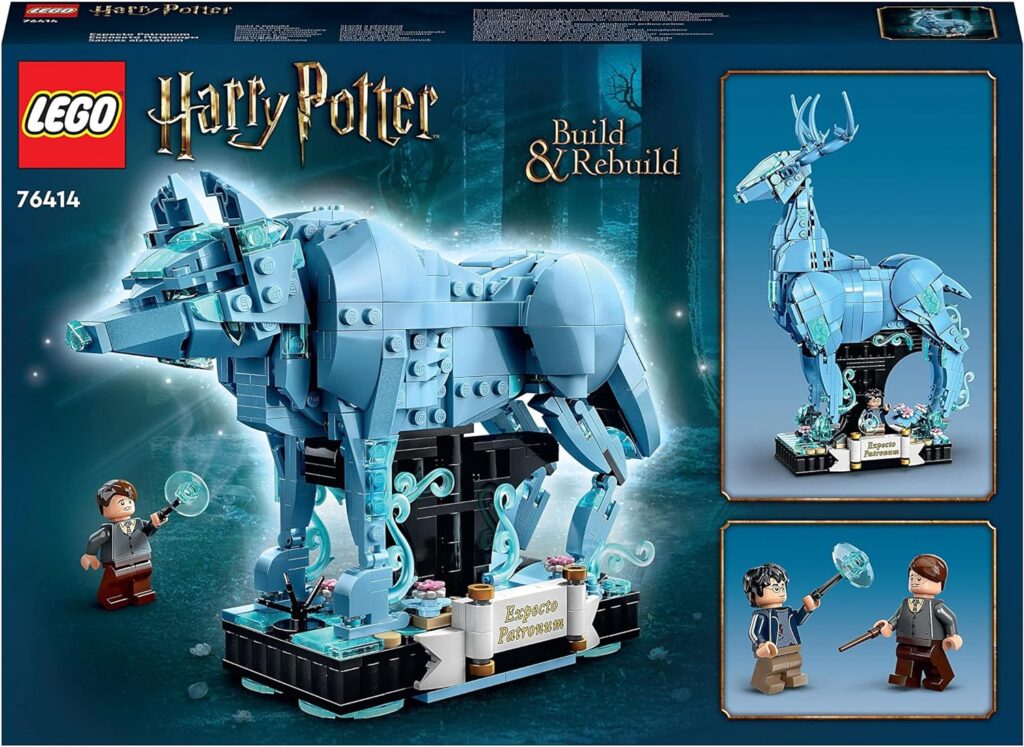 LEGO 76414 Harry Potter Expecto Patronum 2-in-1 Set, Build Stag and Wolf Animal Figures, Build-Rebuild-and-Display Model, Magical Gifts for Teenage Girls, Boys, Women, Men
