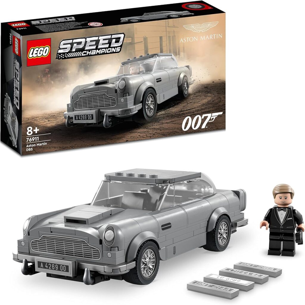 LEGO 76911 Speed Champions 007 Aston Martin DB5 James Bond Replica Toy Car Model Kit Kids With Minifigure, No Time To Die Movie Collectible Set LEGO 76911 Speed Champions 007 Aston Martin DB5 James Bond Replica Toy Car Model Kit Kids With Minifigure, No Time To Die Movie Collectible Set