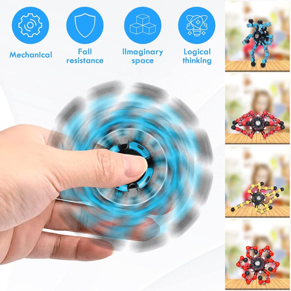 NEW Transformable Sensory Fidget Spinner Toy, Funny DIY Spin Top Hand Finger Spinner Creative Fingertip Mechanical Gyro for Kids Adults, All Ages