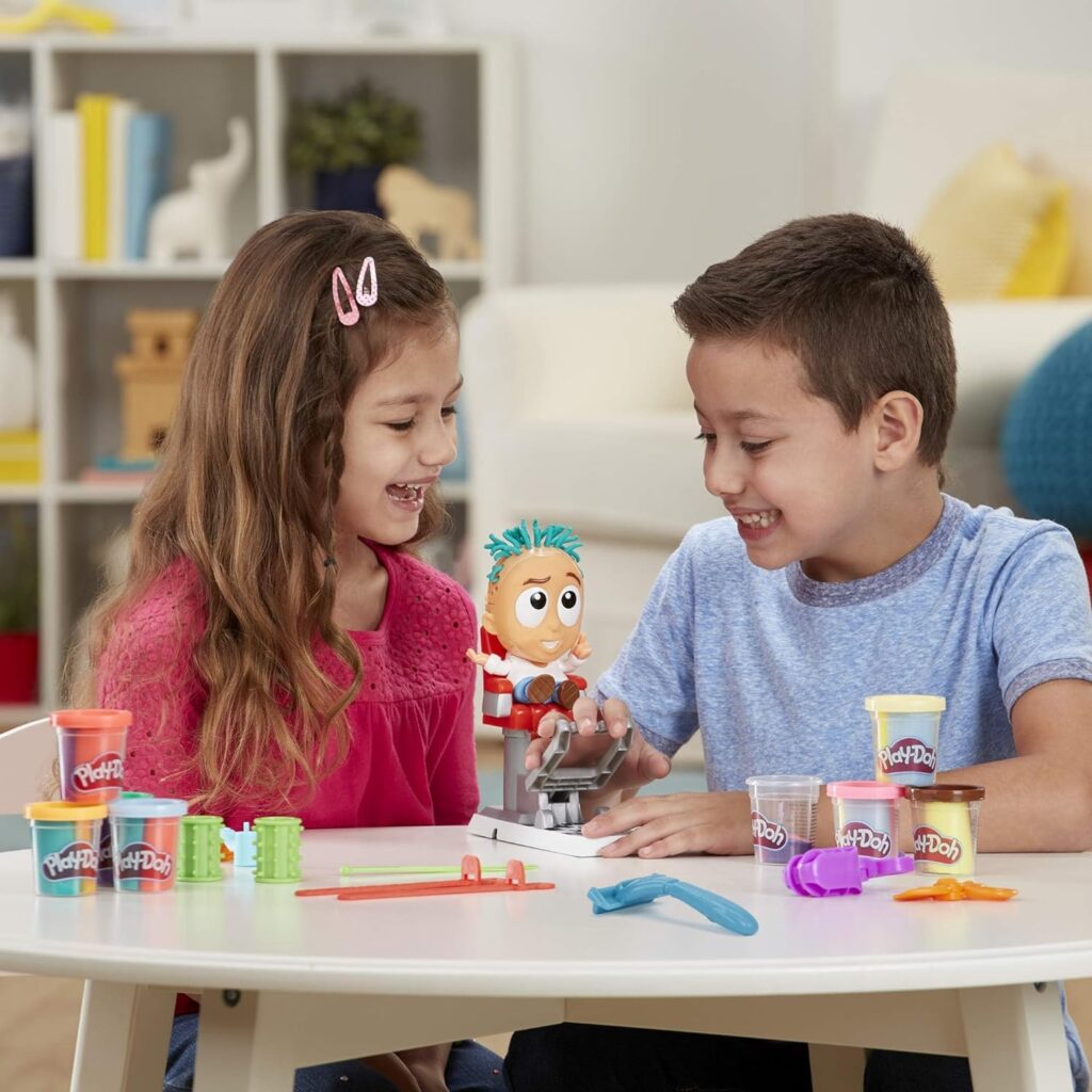 Play-Doh Drill n Fill Dentist Toy for Children 3 Years and Up with 8 Modelling Compound Pots, Non-Toxic, Assorted Colours