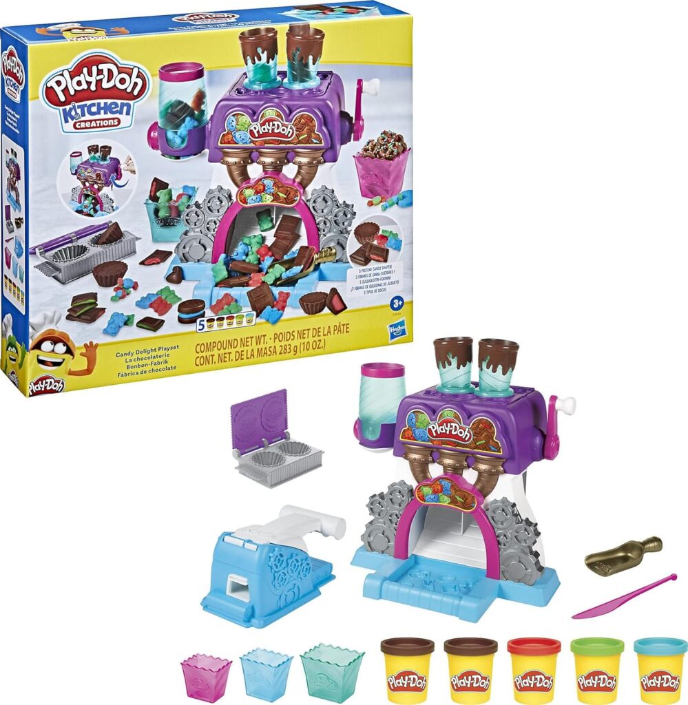 Play-Doh Drill n Fill Dentist Toy for Children 3 Years and Up with 8 Modelling Compound Pots, Non-Toxic, Assorted Colours