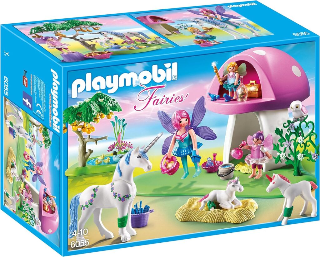 Playmobil 6055 FAiries with Toadstool House, Fun Imaginative Role-Play, PlaySets Suitable for Children Ages 4+
