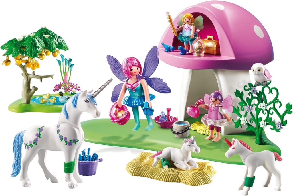 Playmobil 6055 FAiries with Toadstool House, Fun Imaginative Role-Play, PlaySets Suitable for Children Ages 4+