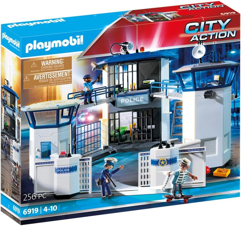 Playmobil 6919 City Action Police Headquarters with Prison, police gifting toy, fun imaginative role play, playsets suitable for children ages 4+