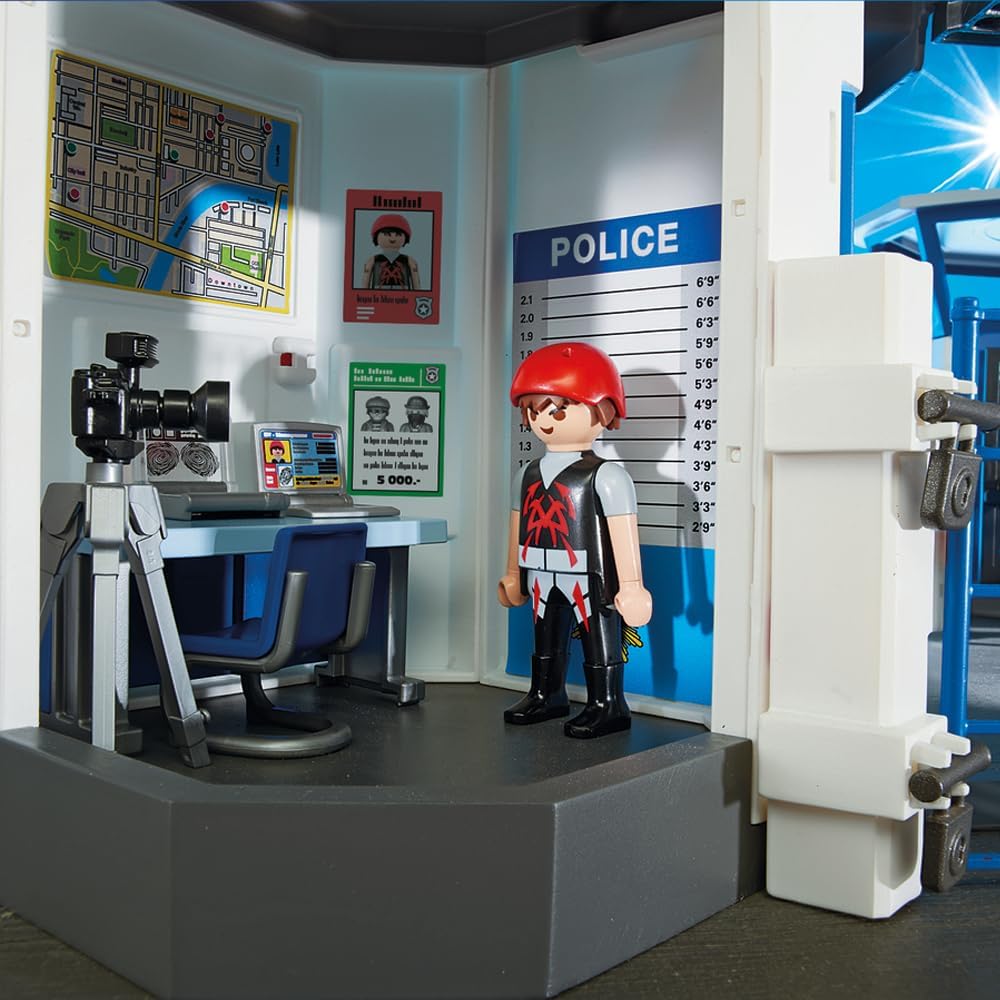 Playmobil 6919 City Action Police Headquarters with Prison, police gifting toy, fun imaginative role play, playsets suitable for children ages 4+