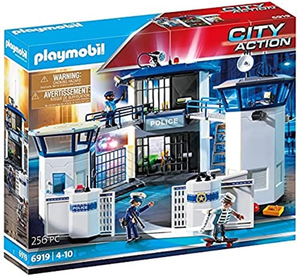 Playmobil 6919 City Action Police Headquarters with Prison, police gifting toy, fun imaginative role play, playsets suitable for children ages 4+
