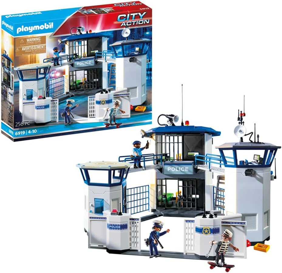 Playmobil 6919 City Action Police Headquarters with Prison, police gifting toy, fun imaginative role play, playsets suitable for children ages 4+