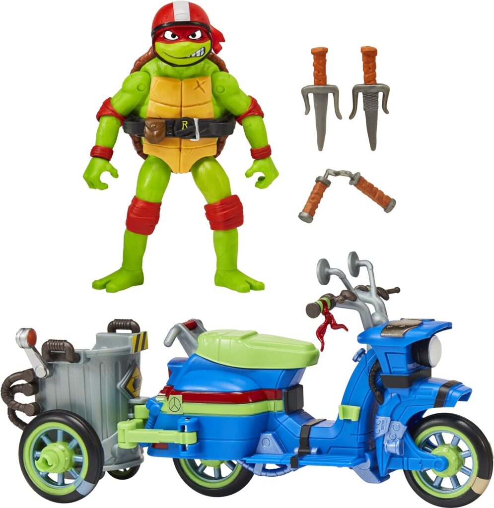 Teenage Mutant Ninja Turtles 83432CO Mutant Mayhem Battle Cycle with Exclusive Raphael Figure. Ideal Present for Boys 4 to 7 Years and TMNT Fans, Multi-Colored