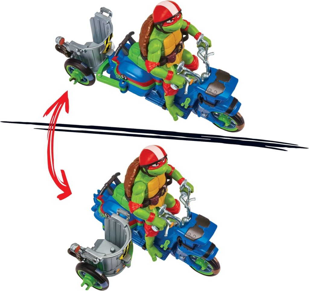 Teenage Mutant Ninja Turtles 83432CO Mutant Mayhem Battle Cycle with Exclusive Raphael Figure. Ideal Present for Boys 4 to 7 Years and TMNT Fans, Multi-Colored