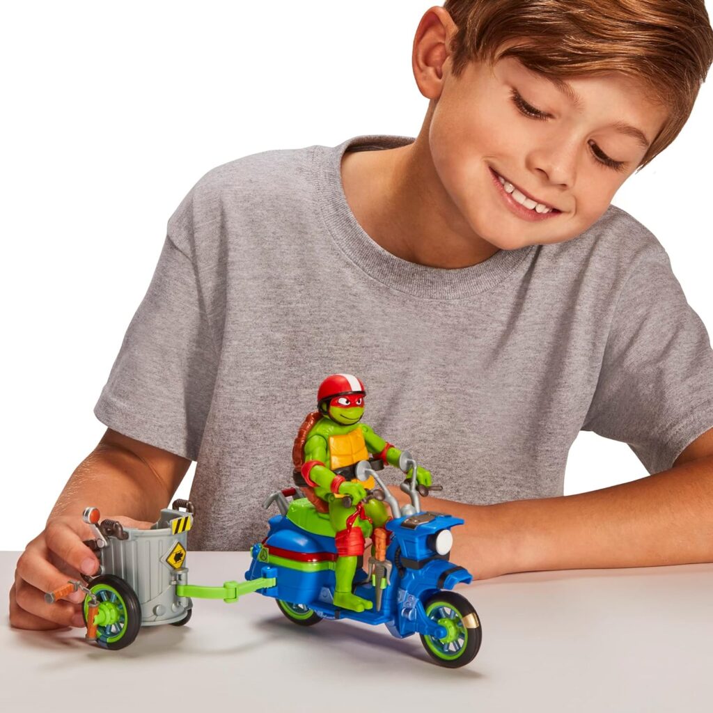 Teenage Mutant Ninja Turtles 83432CO Mutant Mayhem Battle Cycle with Exclusive Raphael Figure. Ideal Present for Boys 4 to 7 Years and TMNT Fans, Multi-Colored