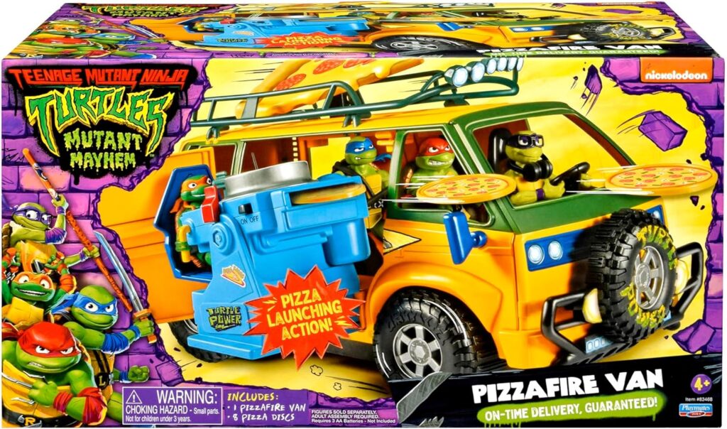 Teenage Mutant Ninja Turtles 83468CO Mutant Mayhem Pizza Fire Delivery Van. Ideal Present for Boys 4 to 7 Years and TMNT Fans, Orange