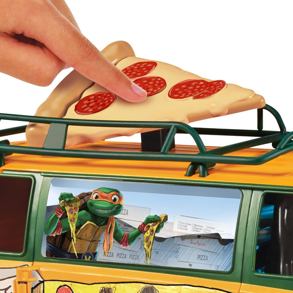 Teenage Mutant Ninja Turtles 83468CO Mutant Mayhem Pizza Fire Delivery Van. Ideal Present for Boys 4 to 7 Years and TMNT Fans, Orange