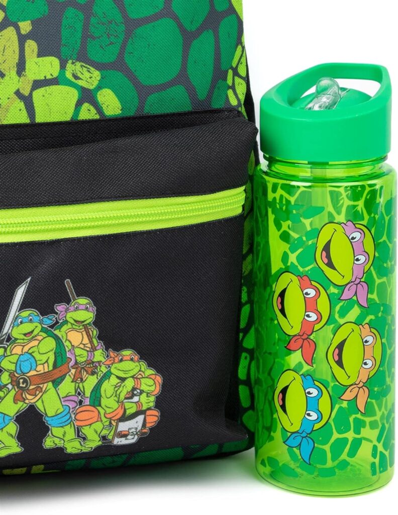 Teenage Mutant Ninja Turtles Boys Backpack Set | Kids 4 Piece Green Rucksack Bundle with School Bag, Pencil Case, Lunch Bag Water Bottle | TMNT Graphic Complete Matching Set | Back to School Gifts Teenage Mutant Ninja Turtles Boys Backpack Set | Kids 4 Piece Green Rucksack Bundle with School Bag, Pencil Case, Lunch Bag Water Bottle | TMNT Graphic Complete Matching Set | Back to School Gifts
